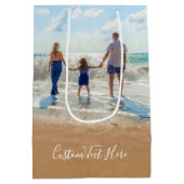 Personalisiertes Foto-Geschenktasche mit Text Mittlere Geschenktüte (Rückseite)