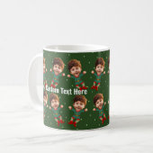 Personalisiertes Foto Gesicht Weihnachten Elf Kind Kaffeetasse (Vorderseite Links)