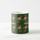 Personalisiertes Foto Gesicht Weihnachten Elf Kind Kaffeetasse (Mittel)