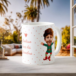 Personalisiertes Foto Gesicht Weihnachten Elf Kind Kaffeetasse