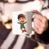 Personalisiertes Foto Gesicht Weihnachten Elf Kind Kaffeetasse