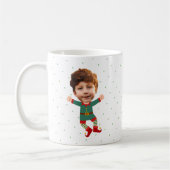 Personalisiertes Foto Gesicht Weihnachten Elf Kind Kaffeetasse (Links)
