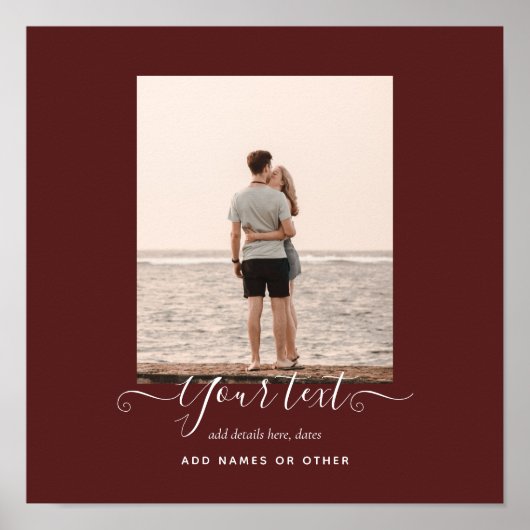 Personalisiertes FOTO gibt Burgundy Thema Poster (Vorne)