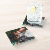 Personalisiertes Foto Glasuntersetzer (Schrägansicht)
