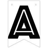 PERSONALISIERTES FOTO GLÜCKLICH BIRTHTAG Schwarz-W Wimpelkette (Zweite Fahne)