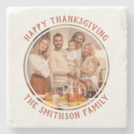 Personalisiertes Foto glücklicher Dank Erntedanken Steinuntersetzer