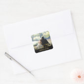 Personalisiertes Foto Gold Confetti Script Vielen Quadratischer Aufkleber (Umschlag)