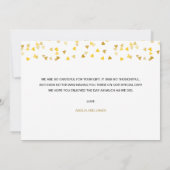 Personalisiertes Foto Gold Hearts Script Vielen Da Dankeskarte (Rückseite)