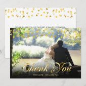 Personalisiertes Foto Gold Hearts Script Vielen Da Dankeskarte (Vorne/Hinten)