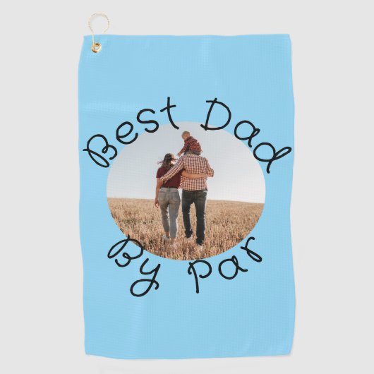 Personalisiertes Foto-Golf-Geschenk Bester Vater v Golfhandtuch (Vorderseite)