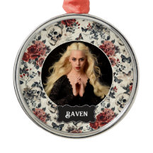 Personalisiertes Foto-Gothic-Rose und Totenkopf-We