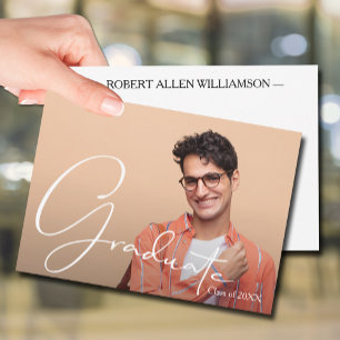 Personalisiertes Foto Graduate Flat Vielen Dank Mitteilungskarte