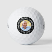 Personalisiertes Foto Grau Kariert Golf Lover Memo Golfball (Vorderseite)