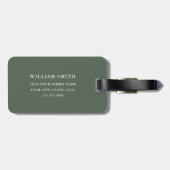Personalisiertes Foto Green Simple Modern Gepäckanhänger (Rückseite horizontal)