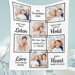 Personalisiertes Foto Großmutter Liebe Du Oma Fleecedecke