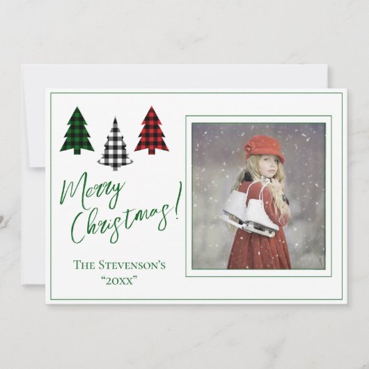 Personalisiertes Foto Grün frohe Weihnachten Weihn (Vorderseite)