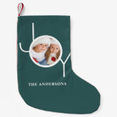 Personalisiertes Foto grün Kleiner Weihnachtsstrumpf (Vorderseite)