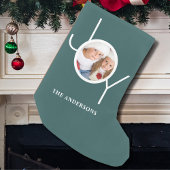 Personalisiertes Foto grün Kleiner Weihnachtsstrumpf