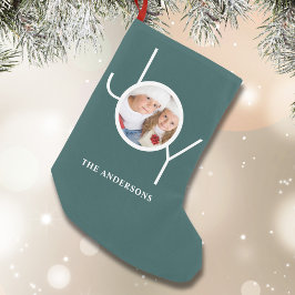 Personalisiertes Foto grün Kleiner Weihnachtsstrumpf