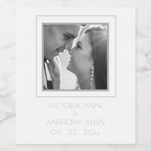 Personalisiertes Foto - Grüne Weinmarke Weinetikett (Einzelnes Label)