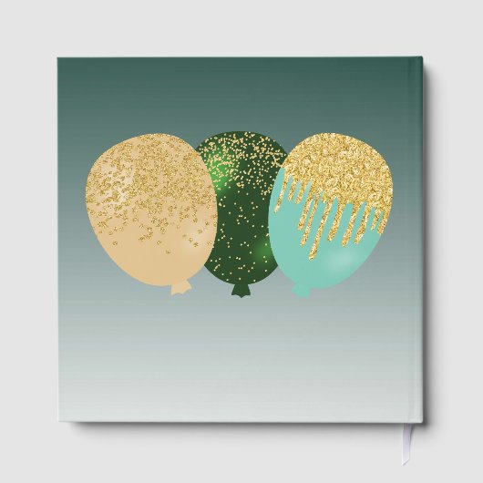 Personalisiertes Foto Grüner Glitzer, 30. Geburtst Gästebuch (Rückseite)