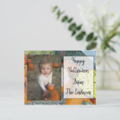 Personalisiertes Foto Halloween Postkarte (Stehend Vorderseite)
