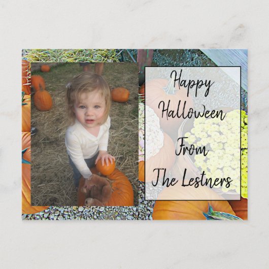 Personalisiertes Foto Halloween Postkarte (Vorderseite)