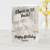 Personalisiertes Foto Happy Birthday Karte (Gelbe Blume)