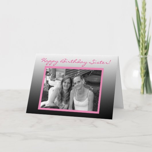 Personalisiertes Foto Happy Birthday Sister Karte (Vorderseite)