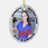 personalisiertes Foto hat nclex rn exam Geschenk e Keramik Ornament (Rechts)