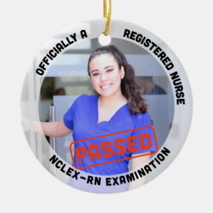 personalisiertes Foto hat nclex rn exam Geschenk e Keramik Ornament