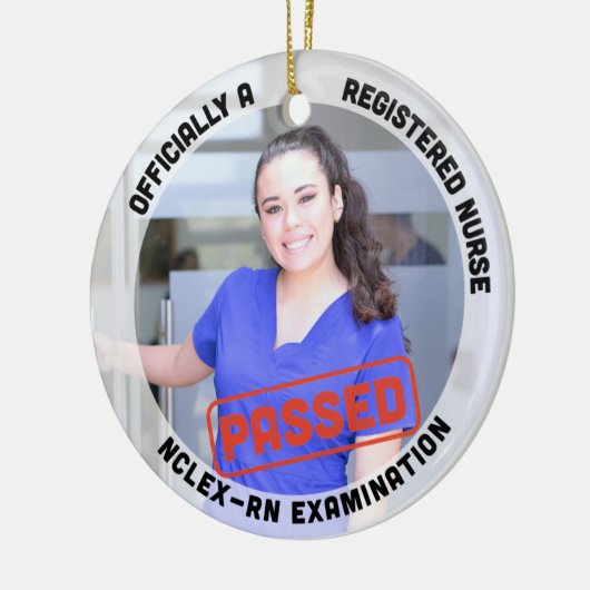 personalisiertes Foto hat nclex rn exam Geschenk e Keramik Ornament (Links)