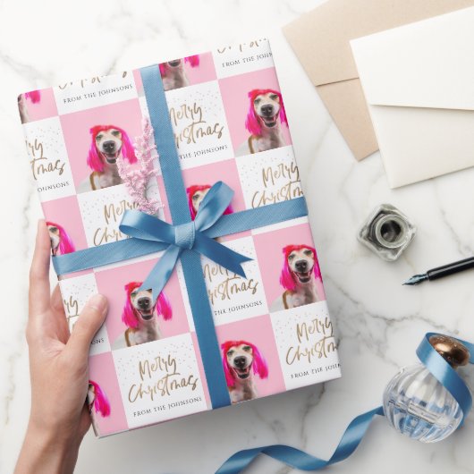 Personalisiertes Foto Haustier Hund Frohe Weihnach Geschenkpapier (Schenken)