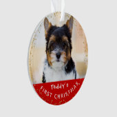 Personalisiertes Foto Haustier Hund Welpen Urlaub  Ornament (Vorderseite)