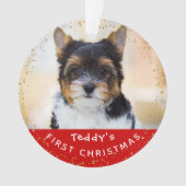 Personalisiertes Foto Haustier Hund Welpen Urlaub  Ornament (Vorderseite)