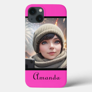 personalisiertes Foto heller Neonrosa Case-Mate iPhone Hülle