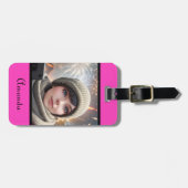 personalisiertes Foto heller Neonrosa Gepäckanhänger (Vorderseite horizontal)