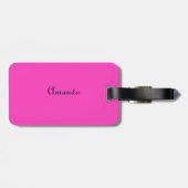 personalisiertes Foto heller Neonrosa Gepäckanhänger (Rückseite horizontal)