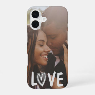 Personalisiertes Foto Herz LIEBE iPhone 16 Hülle