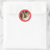 Personalisiertes Foto Herz-Muster Runder Aufkleber (Tasche)