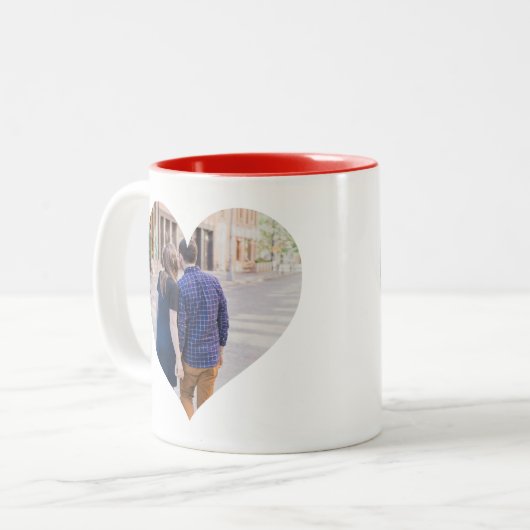 Personalisiertes | Foto-Herz Zweifarbige Tasse (Vorderseite Links)