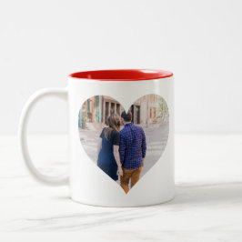 Personalisiertes | Foto-Herz Zweifarbige Tasse