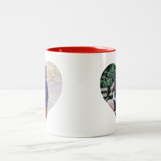 Personalisiertes | Foto-Herz Zweifarbige Tasse (Mittel)