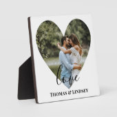 Personalisiertes Foto Herzrahmen Moderne Kalligrap Fotoplatte (Vorderseite)