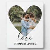 Personalisiertes Foto Herzrahmen Moderne Kalligrap Fotoplatte (Vorderseite)