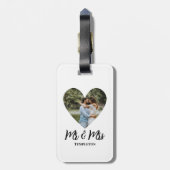 Personalisiertes Foto Herzrahmen Moderne Kalligrap Gepäckanhänger (Rückseite vertikal)