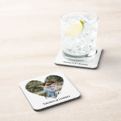 Personalisiertes Foto Herzrahmen Moderne Kalligrap Getränkeuntersetzer (Rechte Seite)