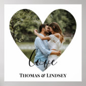 Personalisiertes Foto Herzrahmen Moderne Kalligrap Poster (Vorne)