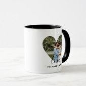 Personalisiertes Foto Herzrahmen Moderne Kalligrap Tasse (VorderseiteRechts)