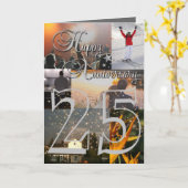 Personalisiertes Foto Hochladen 25 Jahre alt Karte (Gelbe Blume)